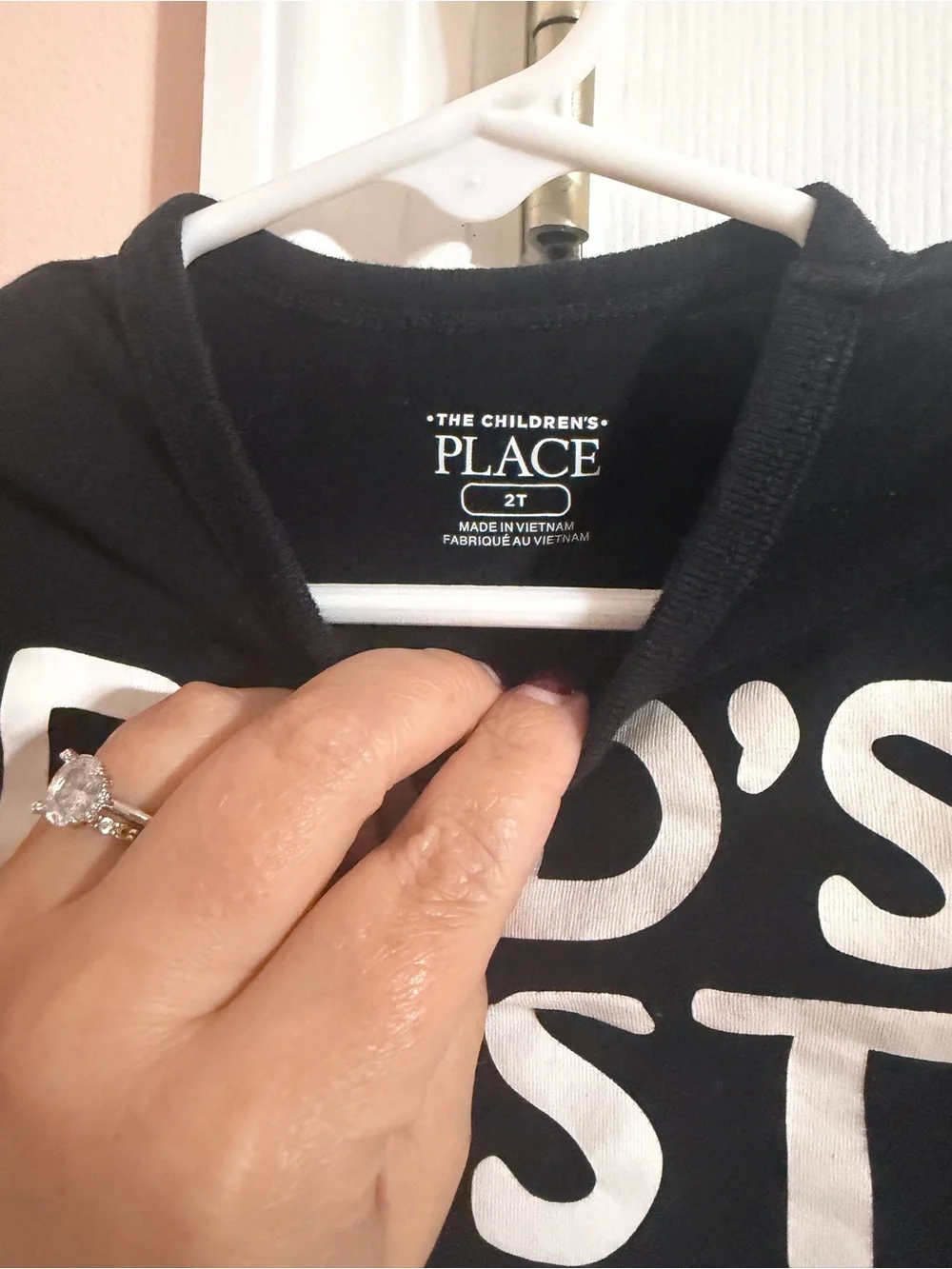 The Children's Place Black Long-Sleeve Tee with White 'Dad's Best Work' Graphic